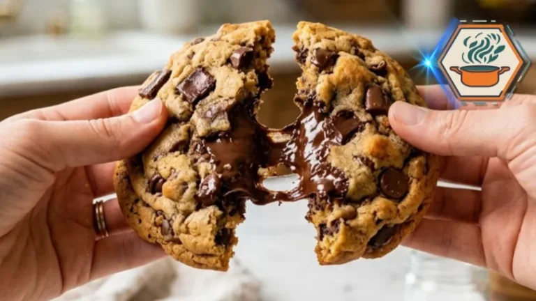 Perfect Chunky Chocolate Chip Cookies 3 Fresh homemade chunky chocolate chip cookies cooling on a wire rack.