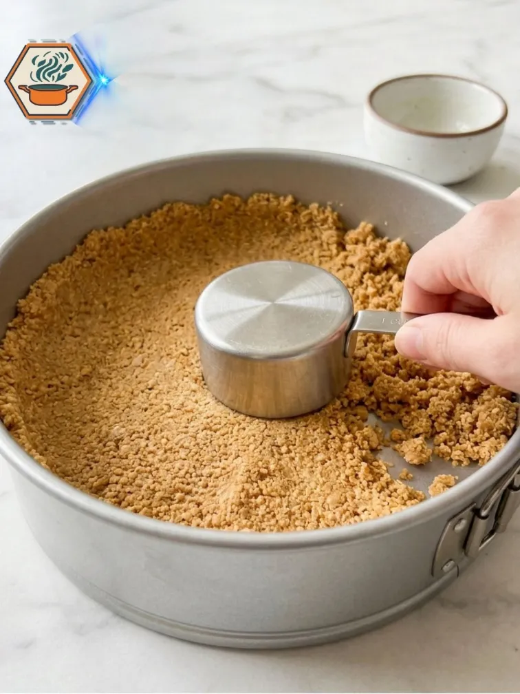 Elegant White Chocolate Raspberry Cheesecake 7 Graham cracker crust pressed into a springform pan