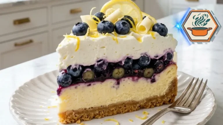 Perfect slice of Lemon Blueberry Dream Delight.