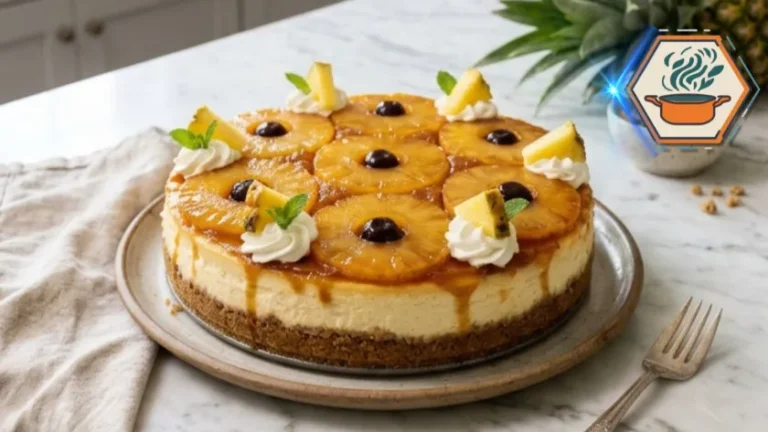 Pineapple Right Side Up Cheesecake 3 Full Pineapple Right Side Up Cheesecake for recipe card