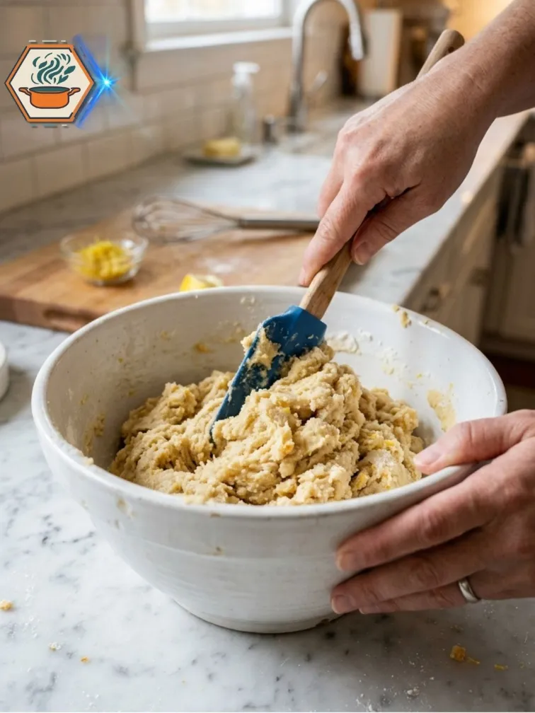 Mixing lemon cookie dough