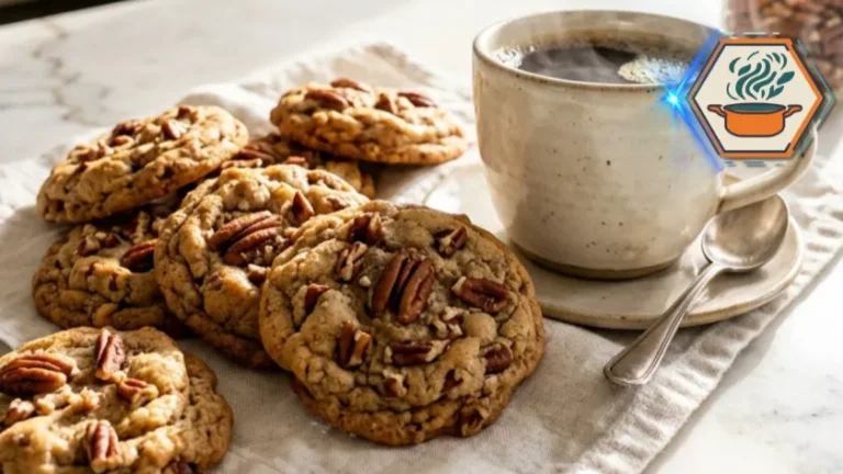 3-Ingredient Butter Pecan Cookies Recipe 3 Butter Pecan Cookies served with coffee.