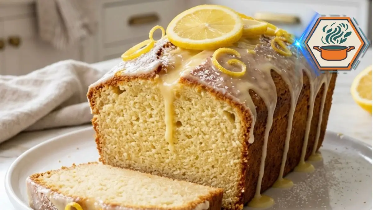 Best Lemon Yogurt Cake Recipe (Moist, Easy & Bakery Style) 2 Best Lemon Yogurt Cake with lemon glaze on a white marble countertop