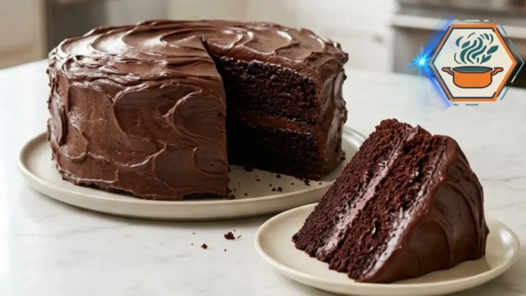 Chocolate Fudge Cake: Rich, Moist and Easy Recipe 3 Two-layer Chocolate Fudge Cake with thick homemade chocolate frosting