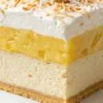 Coconut Pineapple Banana Pudding Lush with creamy layers and vanilla wafer crust