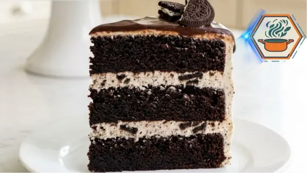 Whole Cookies & Cream Chocolate Layer Cake with ganache drip