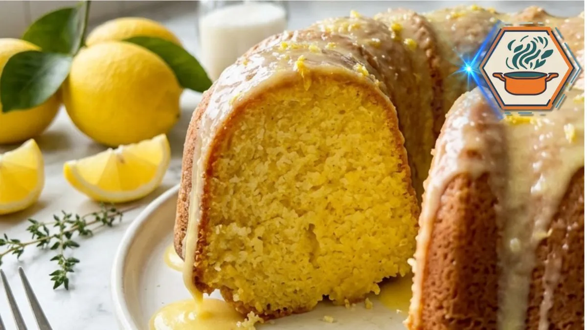 Easy Lemon 7-Up Cake Recipe: A Moist Southern Classic You'll Bake Again and Again 2 Easy Lemon 7-Up Bundt Cake with homemade lemon glaze on white marble countertop