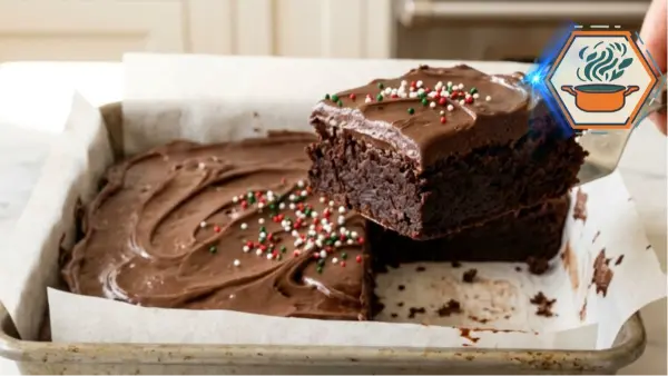 Fudgy Holiday Chocolate Brownies With Chocolate Ganache 3 Thick fudgy holiday chocolate brownie topped with chocolate ganache