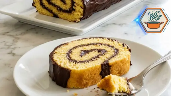 Chocolate Vanilla Swiss Roll Recipe 3 Homemade Chocolate Vanilla Swiss Roll topped with vanilla cream and chocolate curls