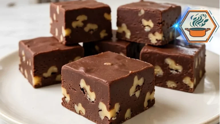 Old-Fashioned Chocolate Nut Fudge Recipe 3 Creamy chocolate nut fudge squares filled with chopped walnuts