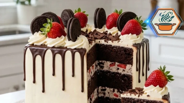 Strawberry Cookies & Cream Drip Cake Recipe 3 Homemade Strawberry Cookies Cream Drip Cake