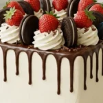 Strawberry Cookies Cream Drip Cake