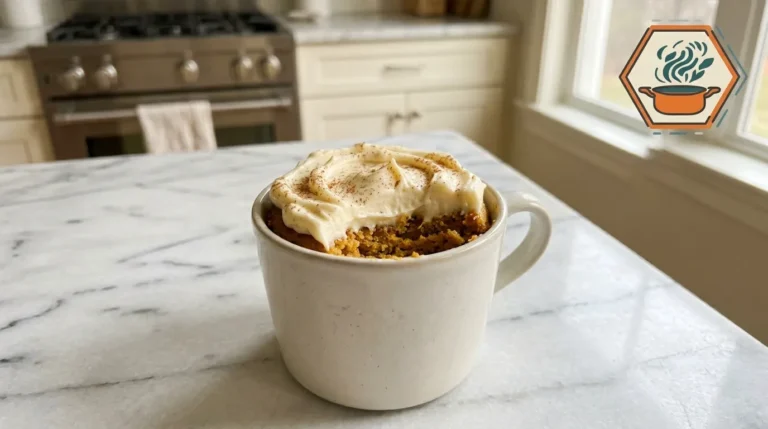 Sugar-Free Pumpkin Spice Cheesecake Mug Cake 3 Easy sugar-free pumpkin spice cheesecake mug cake ready to serve